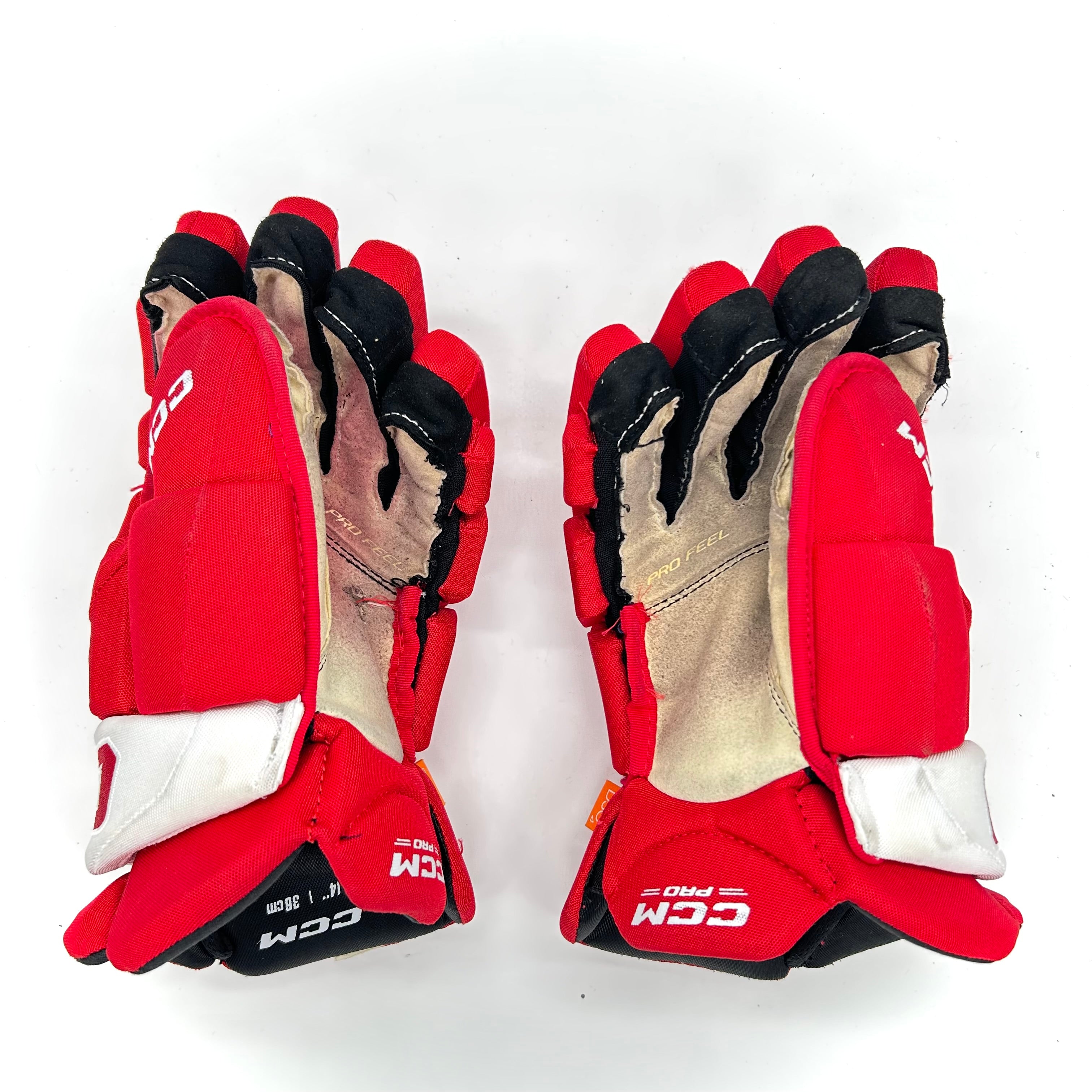 CCM HGJS - Gants Pro Stock d'occasion (rouge/blanc)